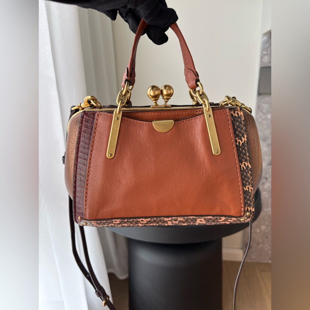 COACH Kisslock Dreamer 21 Bag Brown/Snakeskin - Picture 3 of 15